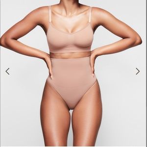 SKIMS Mid Rise, Thong Back, Double Waistband, Silicone Band At Back Waist